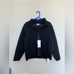 Large Quilted Black Zip Up Jacket NWT